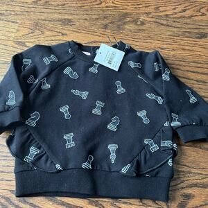 New Miles the Label Chess Piece Ruffle Sweatshirt - 6 months